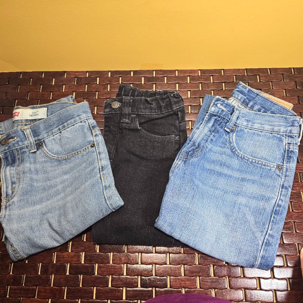 Levi 511, 514 / Black Wrangler Lot Of 3 Girls Jeans Size 12 (N-23)